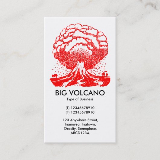Big Volcano - Rot Visitenkarte (Vorderseite)