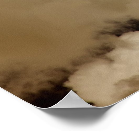 Big Vollmond hinter Wolken vorbei Poster (Ecke)