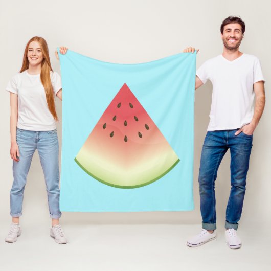 Big Watermelon Slice Illustration auf blau Fleecedecke (Beispiel)