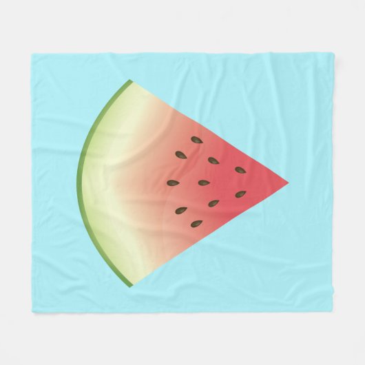 Big Watermelon Slice Illustration auf blau Fleecedecke (Vorderseite (Horizontal))