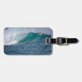 Big Wave Blue Ocean Name Kontakt Gepäckanhänger (Vorderseite horizontal)
