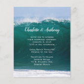 Big Wave Budget Hochzeit Küste Einladung Flyer (Vorne)