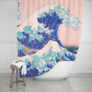 Big Wave Japanischer Surf Malerei Duschvorhang