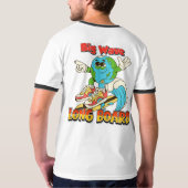 Big Wave Long Board Surfing T-shirt  (Rückseite)