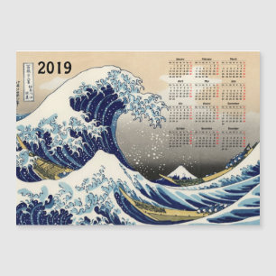Big Wave off Kanagawa 2019 Kalender Magnetkarte