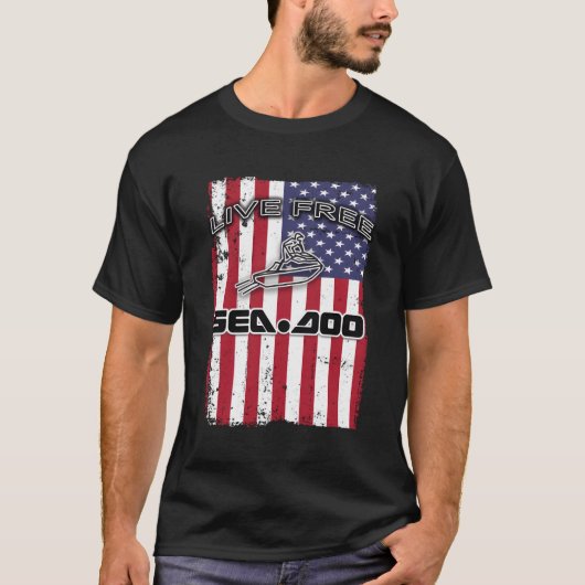 Big Wave Seadoo American Live Free T-Shirt (Vorderseite)