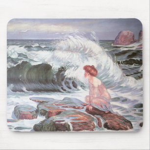 Big Wave Splashing am Strand (Frantisek Kupka) Mousepad