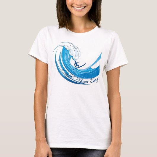 Big Wave Surfen Halbmond Bay T-Shirt (Vorderseite)