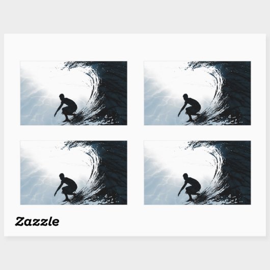 Big Wave Surfer Rechteckiger Aufkleber (Blatt)