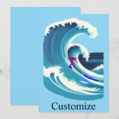 Big Wave Surfer Thunder_Cove Einladung (Vorne/Hinten)