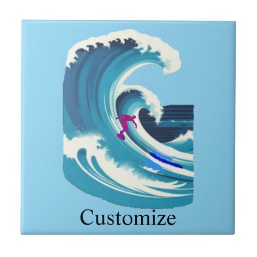 Big Wave Surfer Thunder_Cove Fliese (Vorderseite)