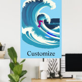 Big Wave Surfer Thunder_Cove Poster (Heimbüro)