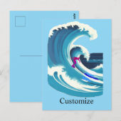 Big Wave Surfer Thunder_Cove Postkarte (Vorne/Hinten)