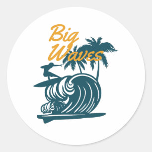 Big Waves Runder Aufkleber