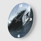Big Waves Surfer Large Wall Clock Große Wanduhr (Winkel)