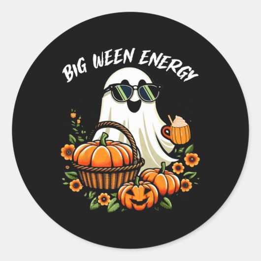Big Week Energie Funny Ghost Drink Pumpkin Gewürz  Runder Aufkleber (Vorderseite)