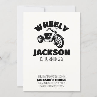 Big Wheel Boy zum Geburtstag Einladung Wheely Big