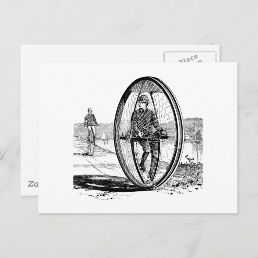 Big Wheel Cycle - Vintages Einrad Postkarte (Vorne/Hinten)