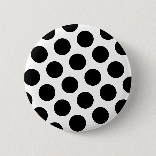 Big White and Black Polka Dots Button (Vorderseite)