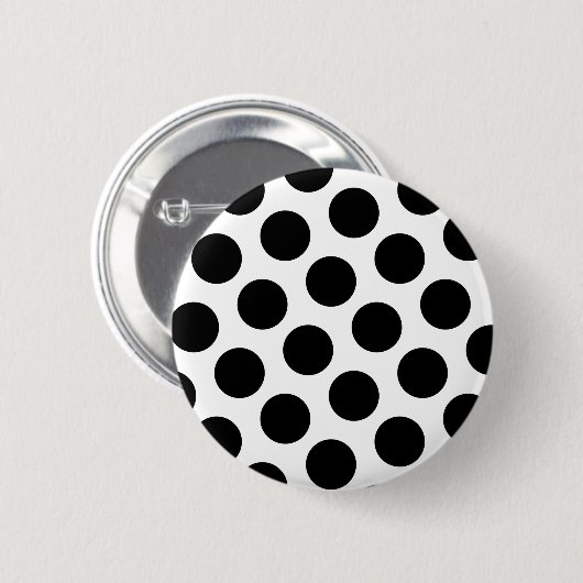 Big White and Black Polka Dots Button (Vorne & Hinten)