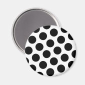 Big White and Black Polka Dots Magnet (Vorderseite/Rückseite)