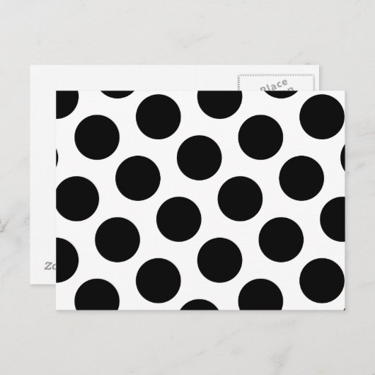Big White and Black Polka Dots Postkarte (Vorne/Hinten)