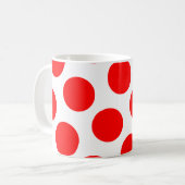 Big White and Red Polka Dots Kaffeetasse (Vorderseite Links)