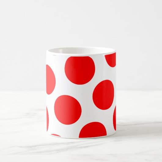 Big White and Red Polka Dots Kaffeetasse (Mittel)