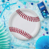 Big White Baseball Pappteller (Party)