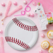 Big White Baseball Pappteller (Party)