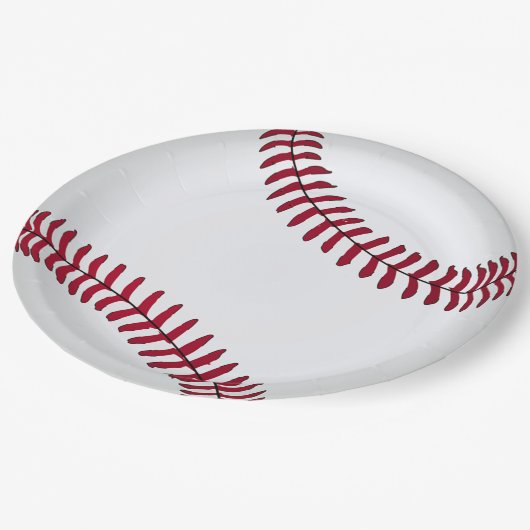 Big White Baseball Pappteller (Schrägansicht)