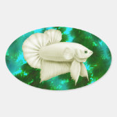 Big White Betta Splendens Fish Stickers (Vorderseite)