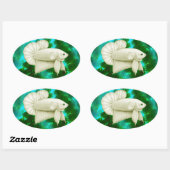 Big White Betta Splendens Fish Stickers (Blatt)