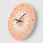 Big White Blume Große Wanduhr (Winkel)