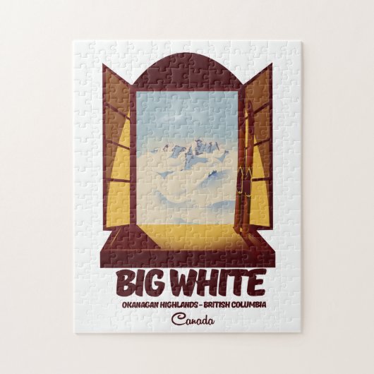 Big White British Columbia Kanada Skipposter Puzzle (Vertikal)
