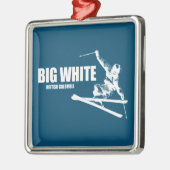 Big White British Columbia Skier Ornament Aus Metall (Links)