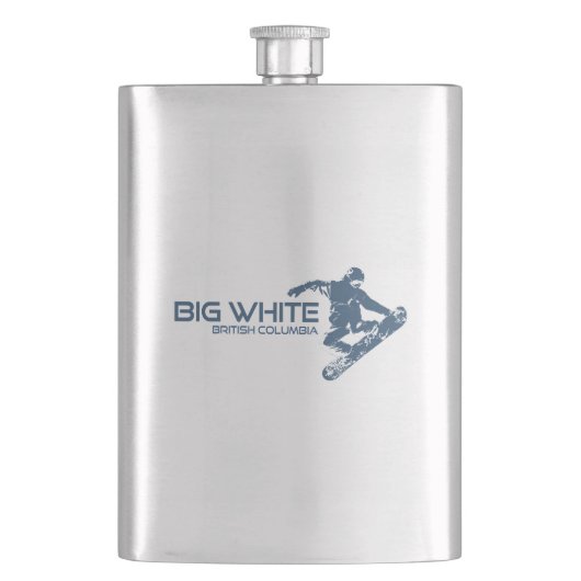Big White British Columbia Snowboarder Flachmann (Vorderseite)