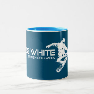 Big White British Columbia Snowboarder Zweifarbige Tasse