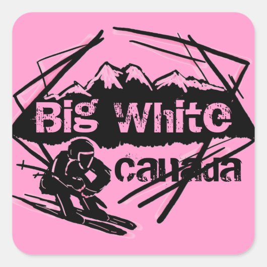 Big White Canada Skilifte pink Aufkleber (Vorderseite)