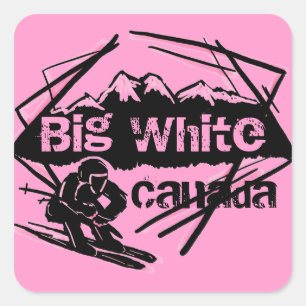 Big White Canada Skilifte pink Aufkleber