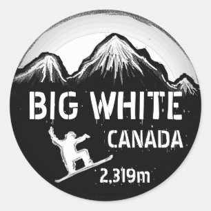 Big White Canada Snowboard Art White Aufkleber