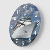 Big White Cruise Schiff Große Wanduhr (Winkel)