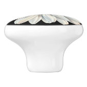 Big White Daisy auf schwarz Keramikknauf (Seitenansicht)