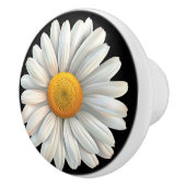 Big White Daisy auf schwarz Keramikknauf (Rechts)