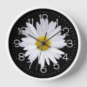 Big White Daisy auf schwarz Uhr (Vorderseite)