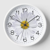 Big White Daisy auf Weiß Uhr (Vorderseite)