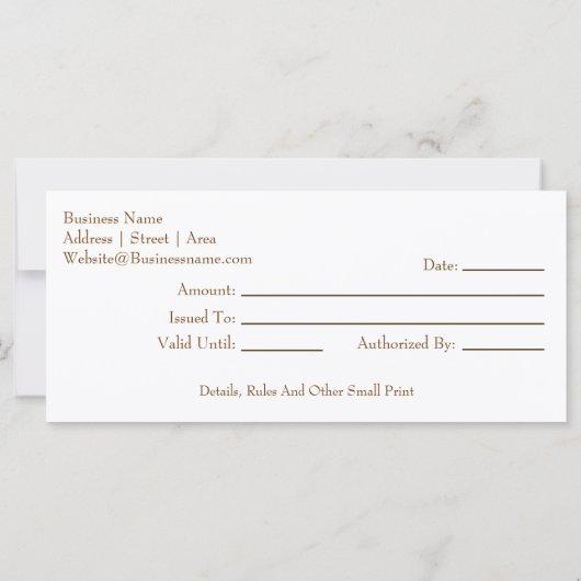 Big White Daisy on Yellow Gift Certificate (Rückseite)