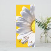 Big White Daisy on Yellow Gift Certificate (Stehend Vorderseite)