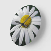 Big White Daisy   Runde Wanduhr (Winkel)