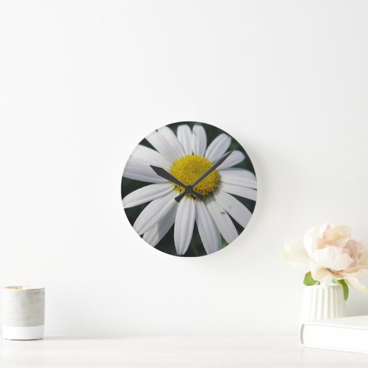 Big White Daisy Runde Wanduhr (Zuhause)